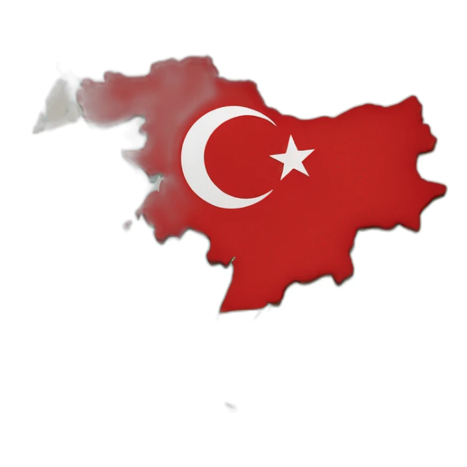 Turkish flag in the shape of a map of Türkiye  sticker