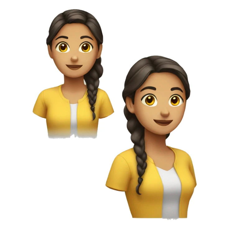 latin girl with mid hair and a yellow shirt sticker