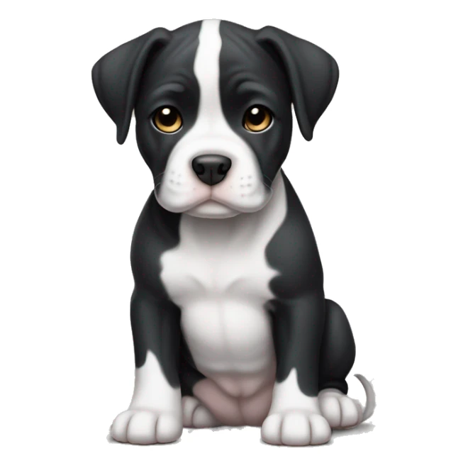 Black and white English staffordshire puppy full body sticker