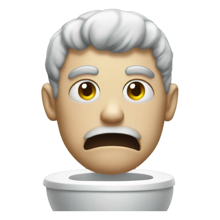 Mean head coming out of toilet sticker