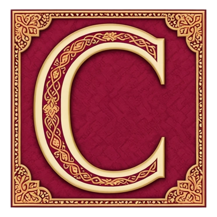  letter c made out of persian carpet texture sticker