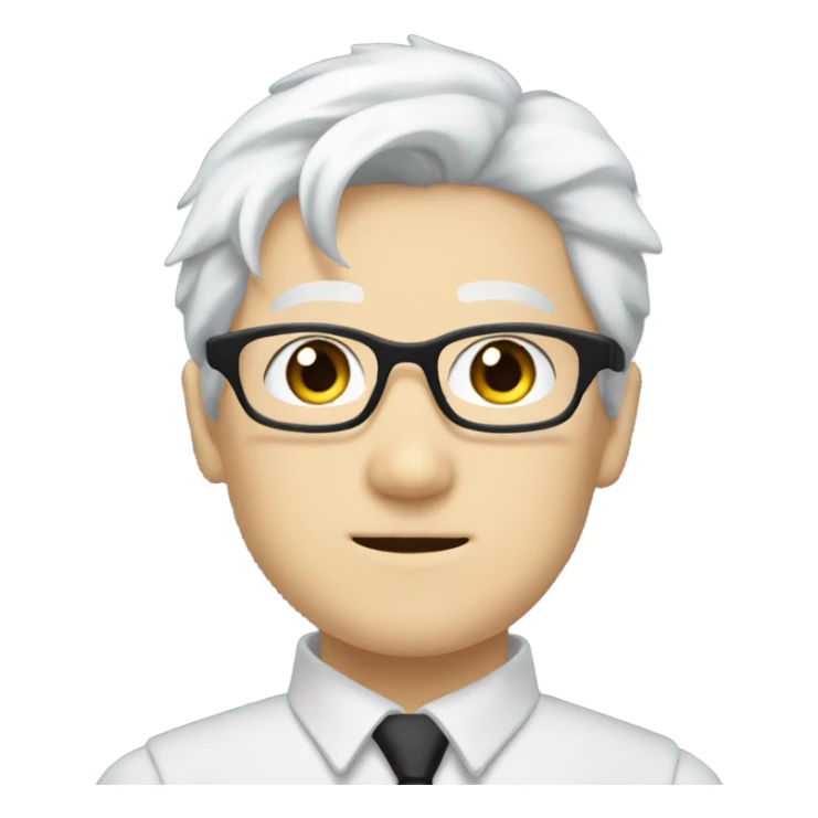 gojo satoru, blue eyes, black glasses, white hair sticker