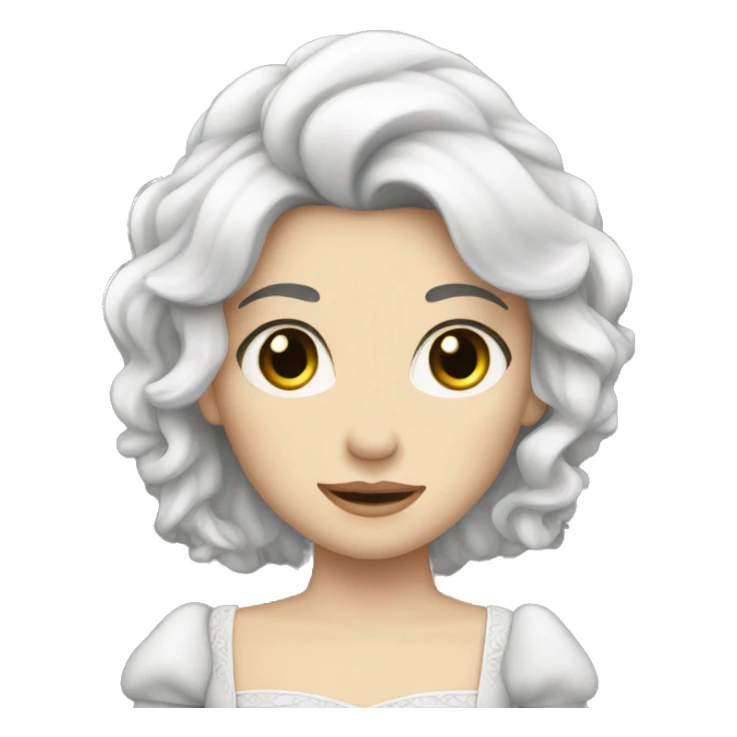 white princess with black hair sticker