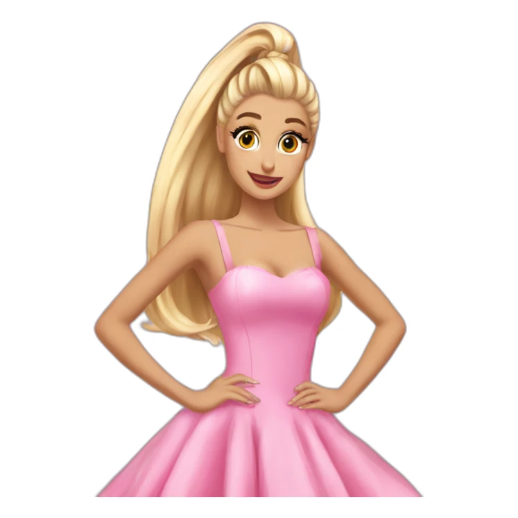 Arianna-grande-blonde-sexy-pink-dress sticker