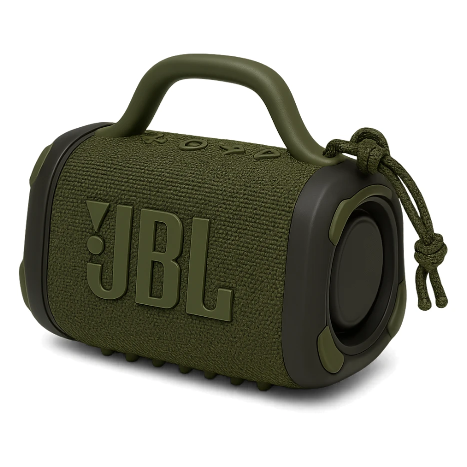 military-themed portable JBL speaker with olive green and black colors sticker