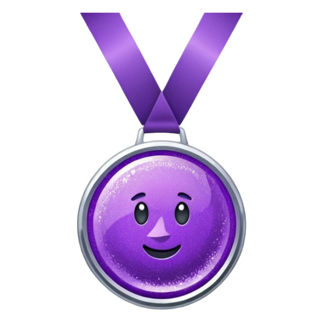 Purple Glitter medal of help sticker