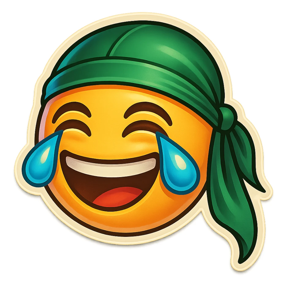lol face laughing crying
make him smile
Change His durag To Green sticker