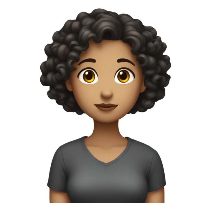 a girl with short curly dark hair sighing in love sticker