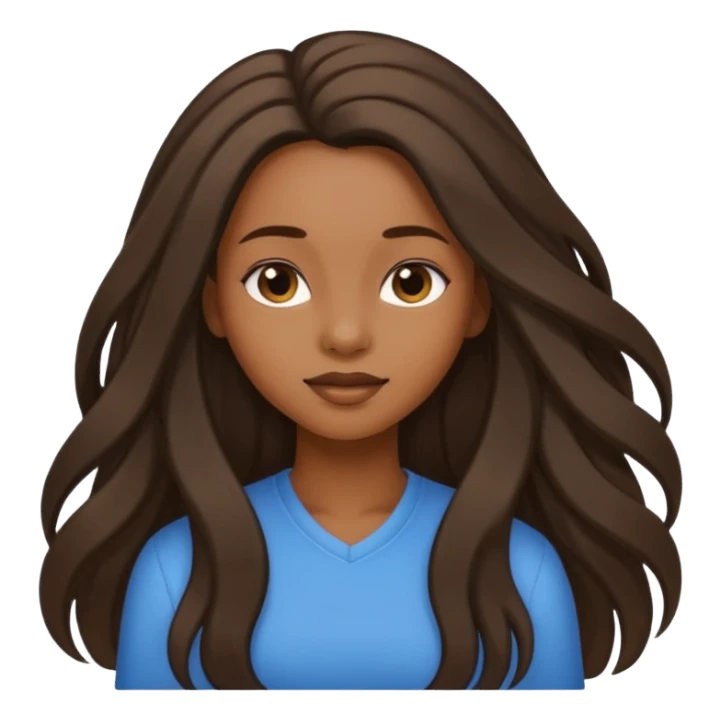 black girl with long hair and edges sticker
