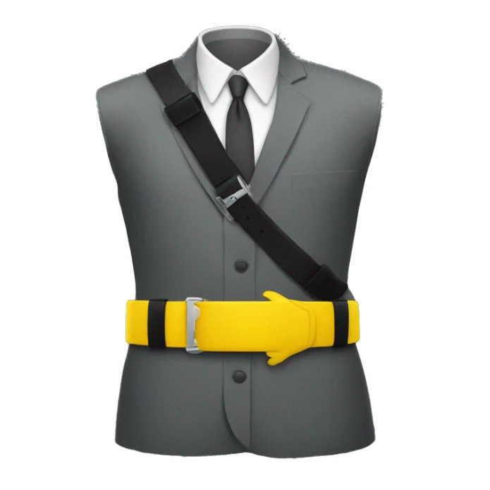 yellow hands attached to black waist belt sticker