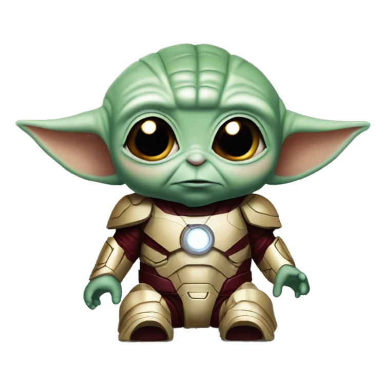 Baby yoda as iron man sticker