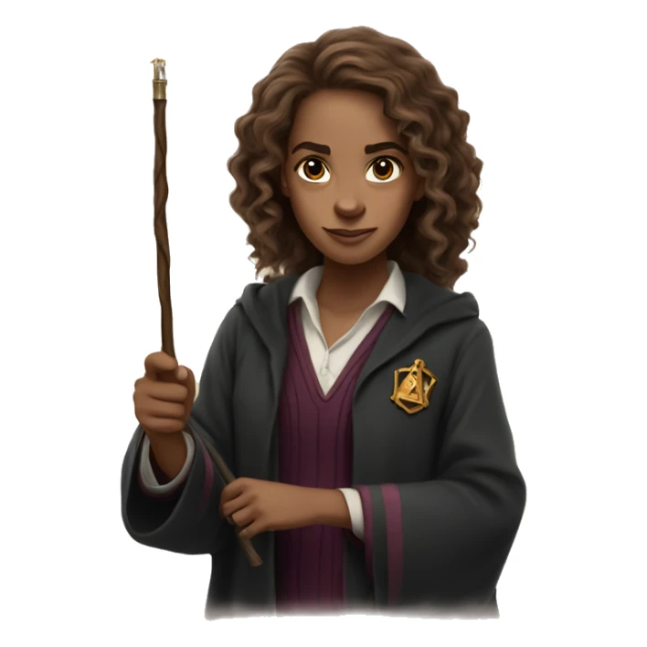 hermione granger with a magic wand sticker