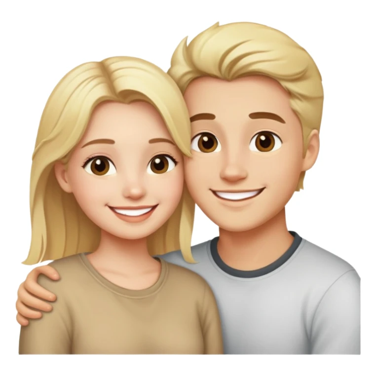 Blonde girl in love with handsome boy sticker