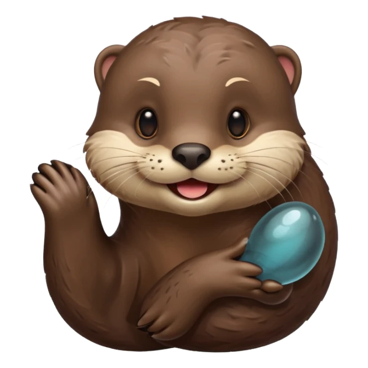 Smiling otter with brown hair sticker