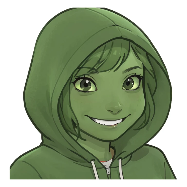 smiling girl in hoodie selfie sticker