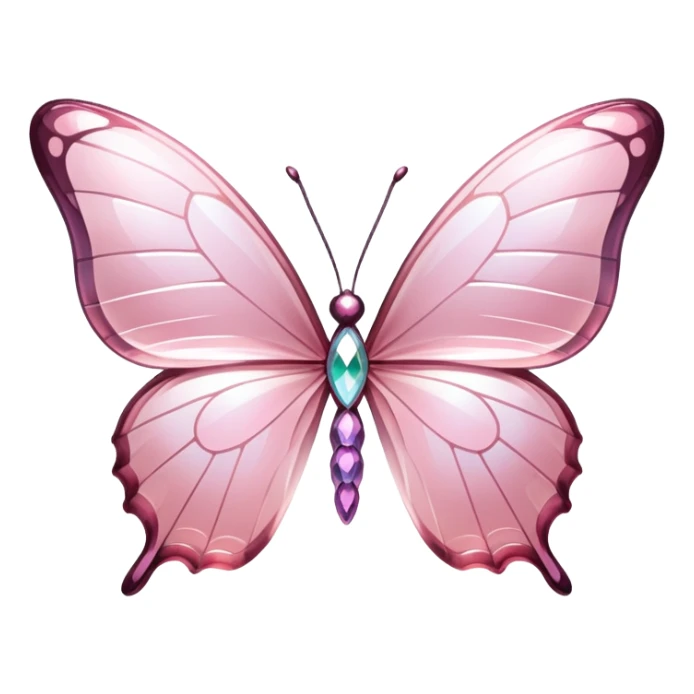 Light pink rainbow glass crystal butterfly sticker