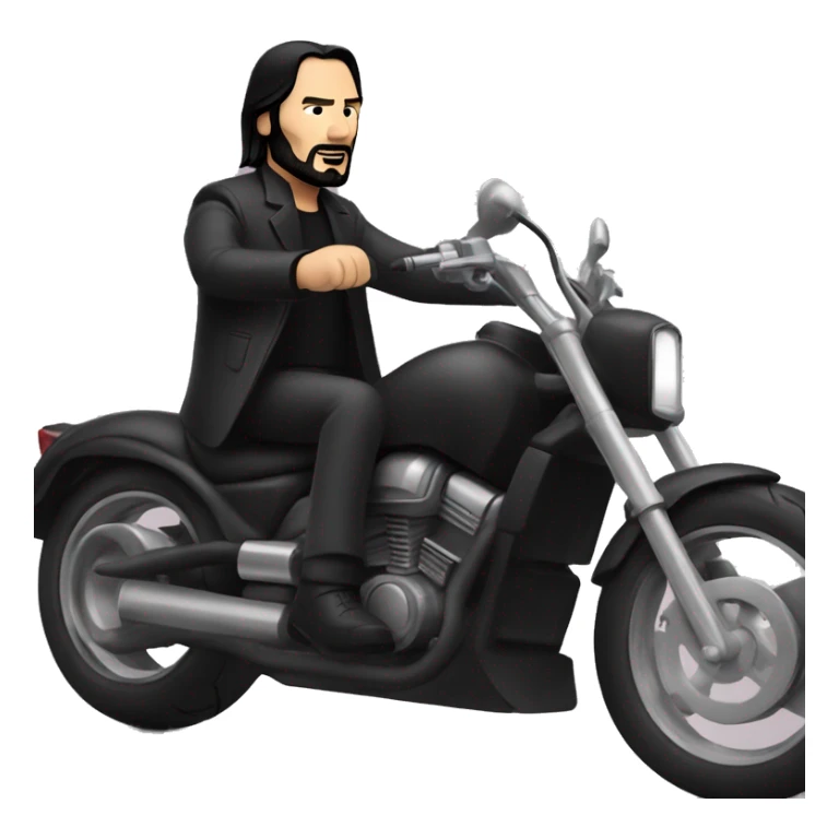 A TOK emoji of John wick, riding motorcyle sticker