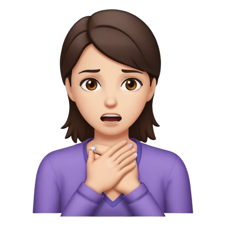 Choking emote, female, brunette  sticker
