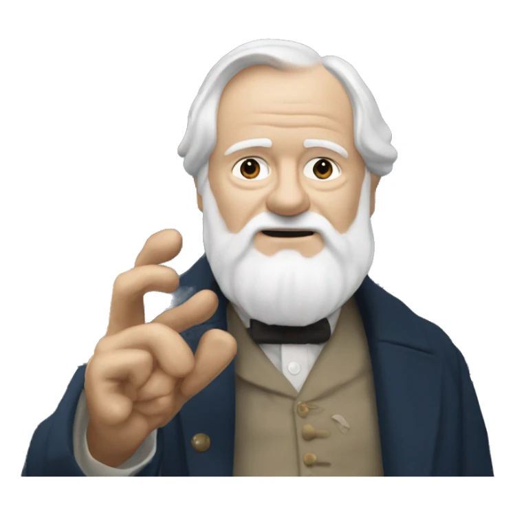 Victor Hugo holding Notre Dame Cathedral in his hands sticker
