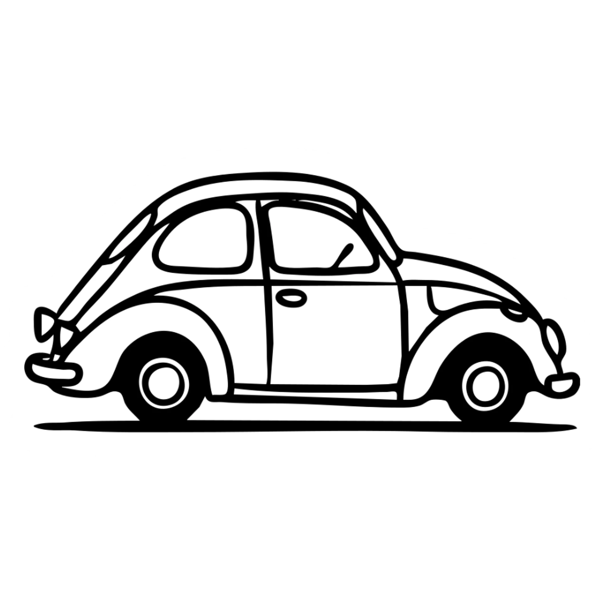 Vintage car icon, classic automobile sticker