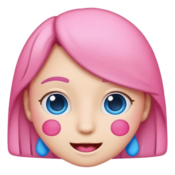 I would like a 67 emoji with pink and blue coloring, please sticker