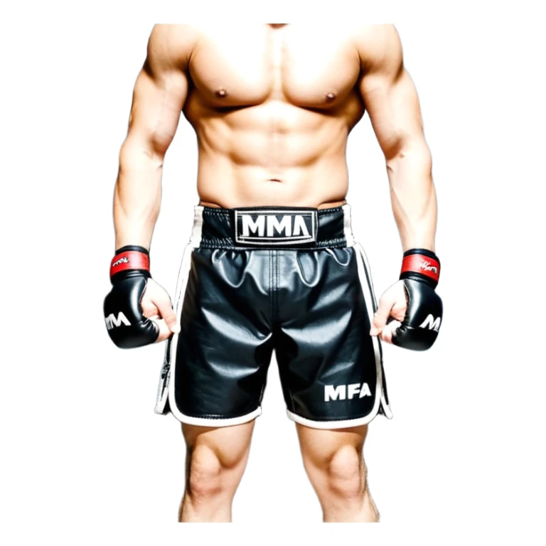 Черные перчатки и надпись на них MMA sticker