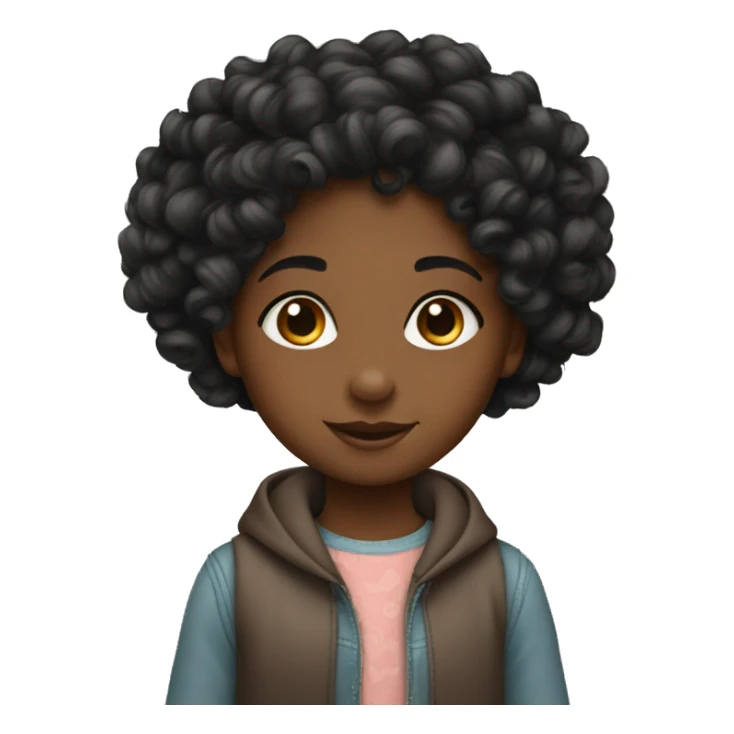 3 little black girls curly ha sticker