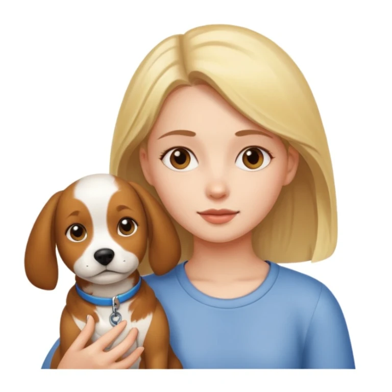 girl and her pet dog sticker