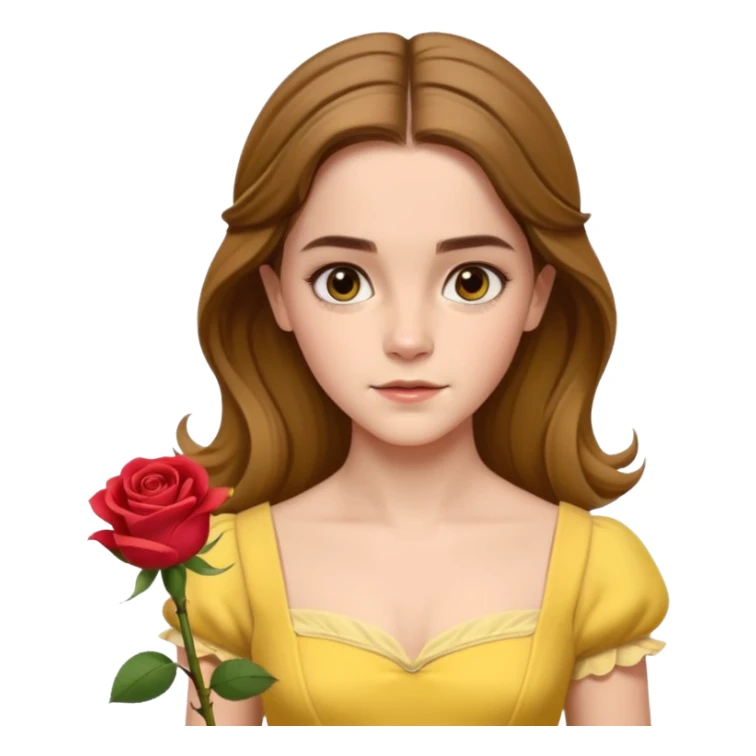 emma watson long hair as belle Cinematic Realistic sticker