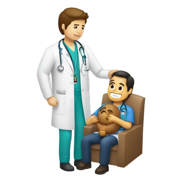 medico atendiendo a un paciente sticker