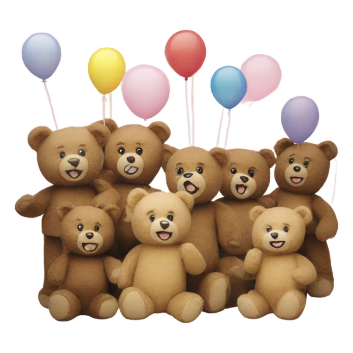 teddy bears party polaroid photo sticker