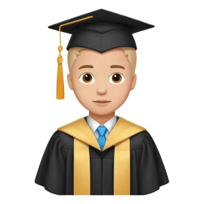 Hot boy on graduation gown sticker