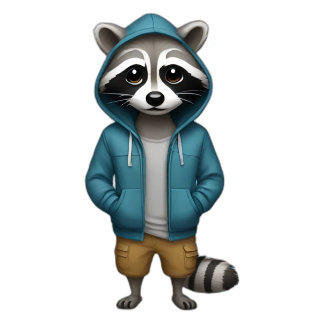 Raccoon wearing a hoodie sticker
