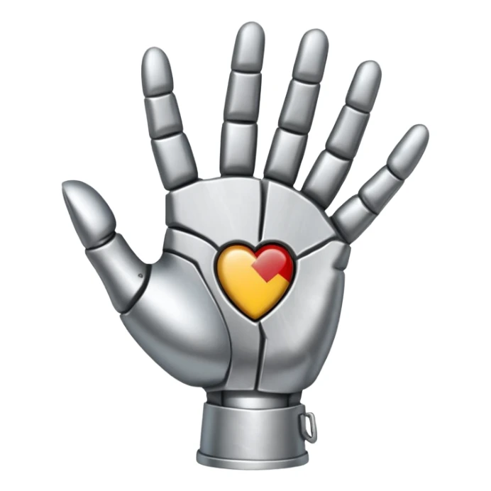 starke metal hand in der ich liebe dich geste sticker