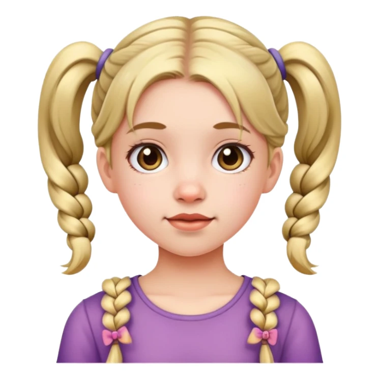 cute young girl with pigtails sticker