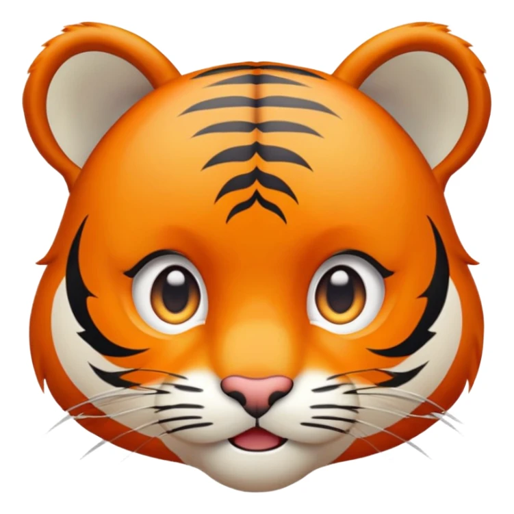 surprised shocked tiger face with wide eyes for Twitch emote sticker