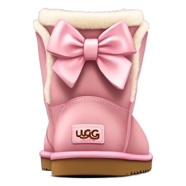 a cute light pink ugg with a bow on back sticker