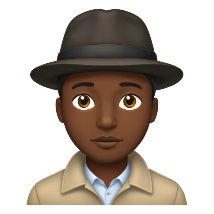 black silhouette of man in hat sticker