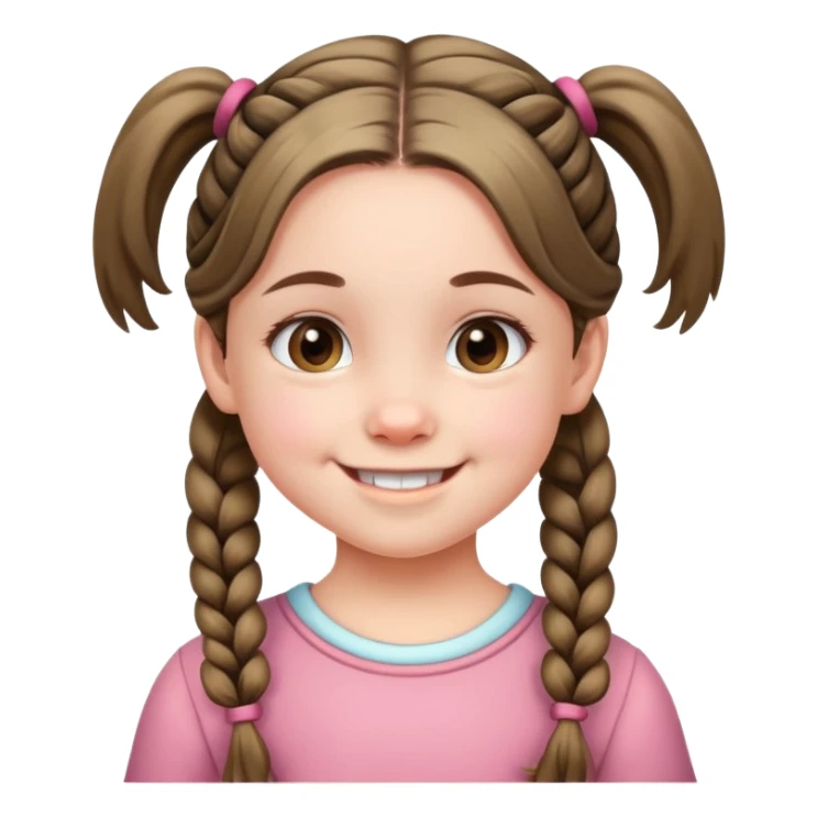 Little girl with pigtails and a cute smile sticker
