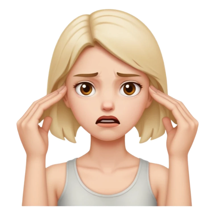 Girl holding neck both hands mad sticker