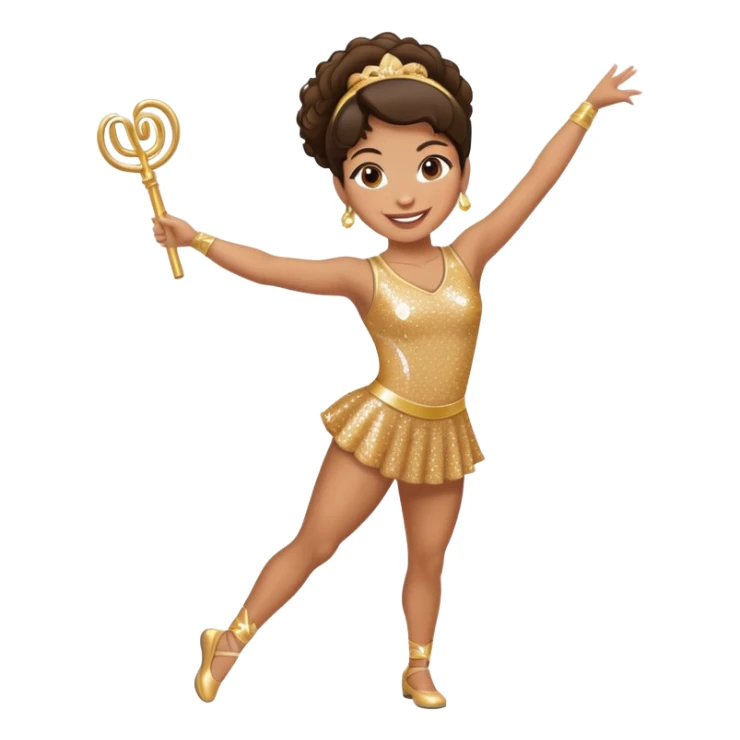 Baton twirling Hispanic woman sticker