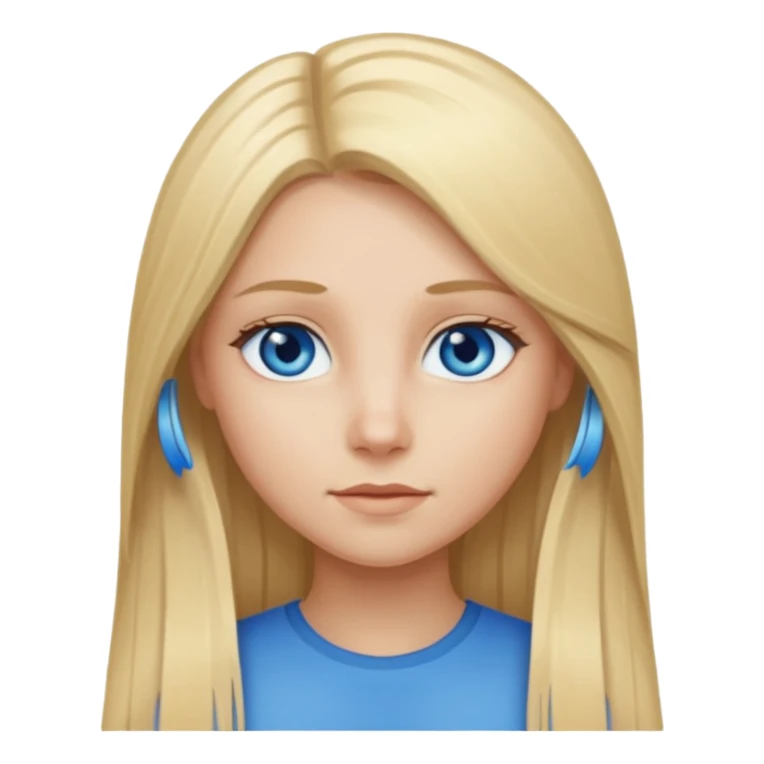 A girl with  straight long blond hair sticker