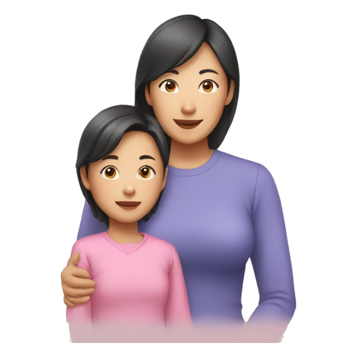 asian mother and daughter sticker