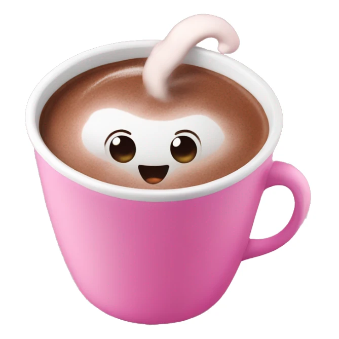 hot chocolate in a pink cup sticker