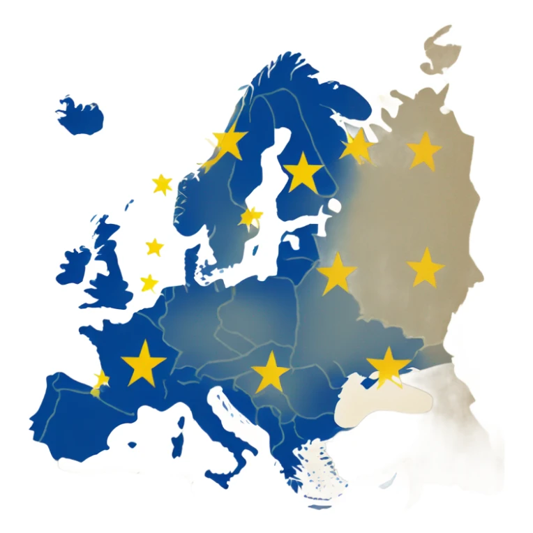 Map of Europe Euro Flag sticker