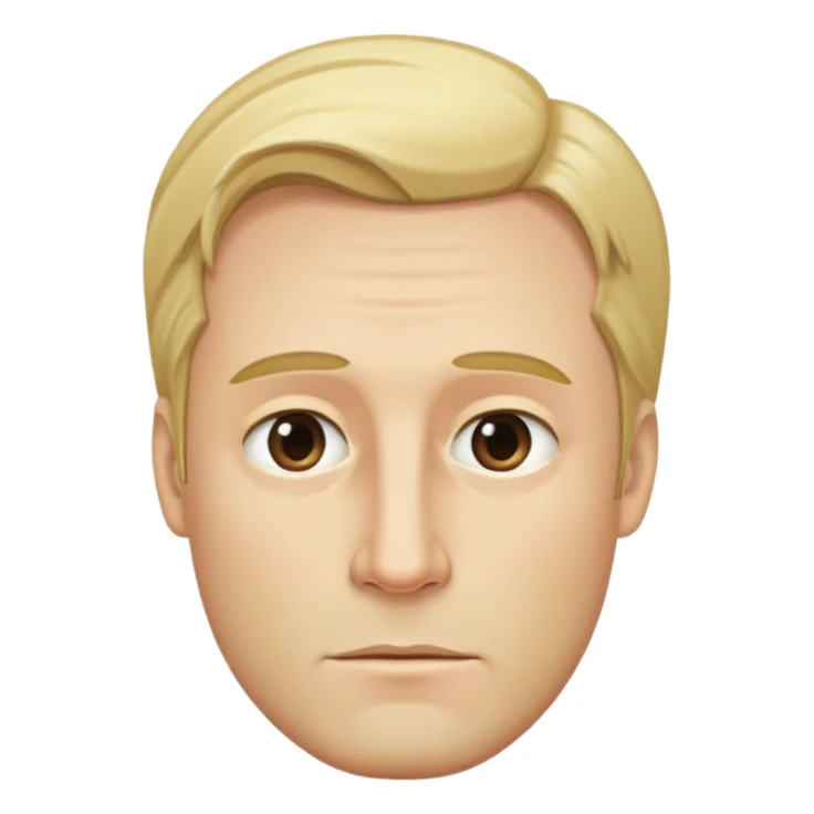 Đàn ông, mặt to, tóc vàng ít tóc, cằm dài, mặt đầy đặn dài sticker