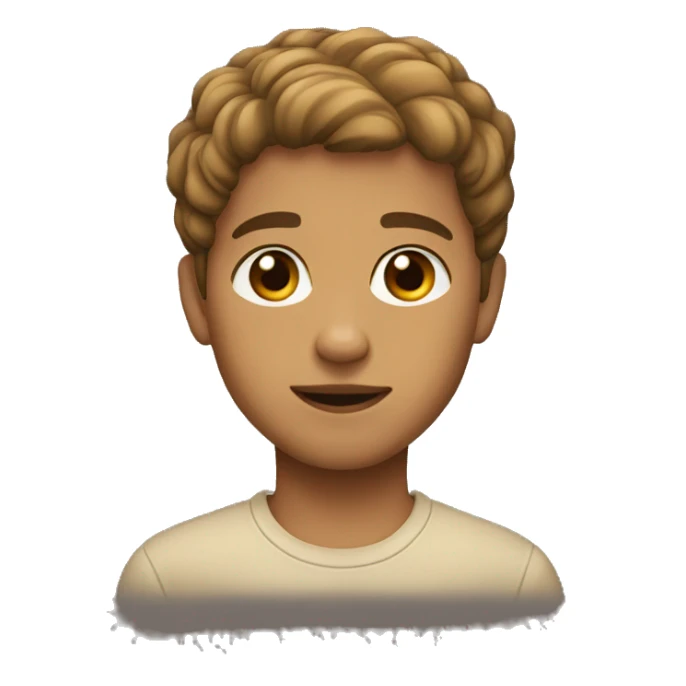 a emoji of a kid brown hear brown eyes light skin sticker