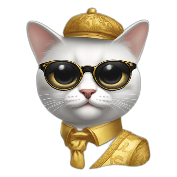 Un chat riche avec des lunettes de solei sticker