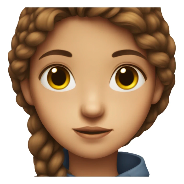 brown-haired girl close-up portrait and bird sticker