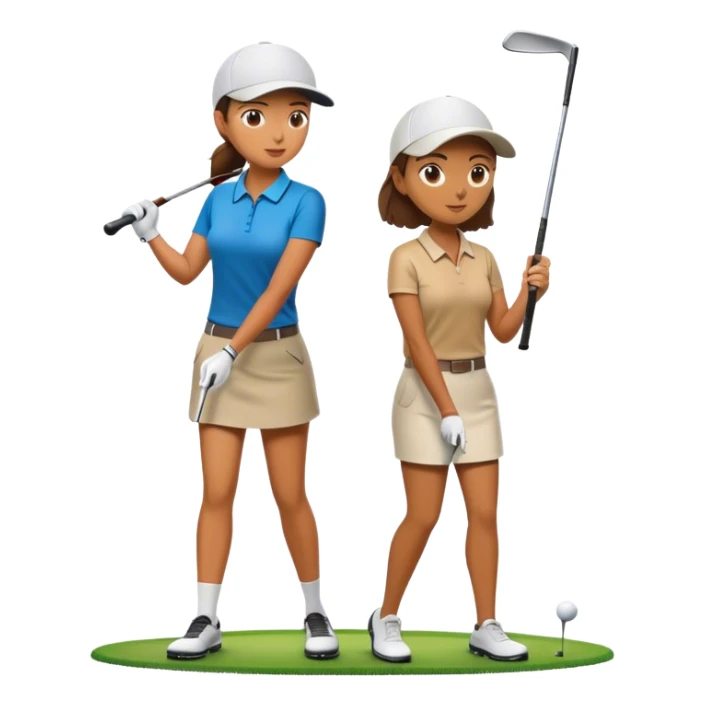 Golf people , female center, male side sticker